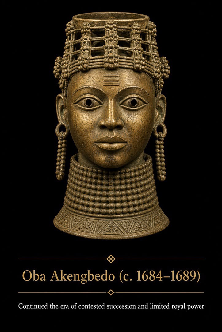 Bronze-style portrait head of Ọba Akengbedo