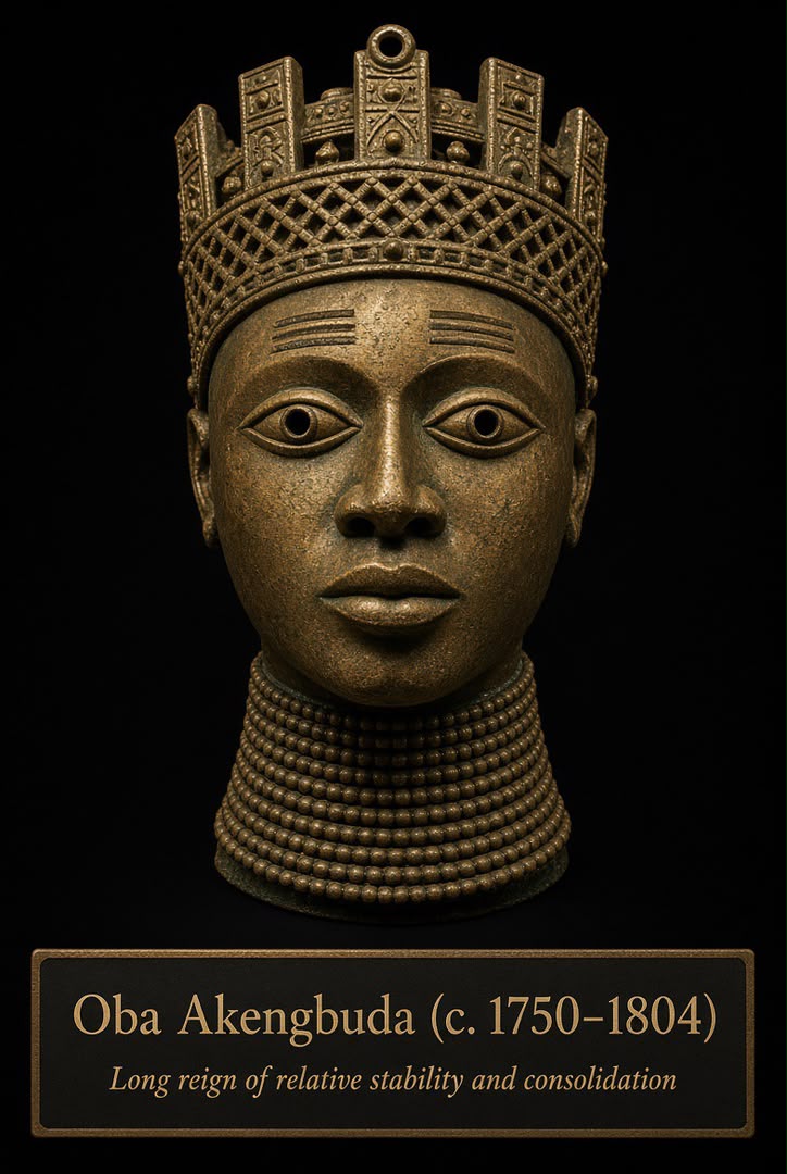 Bronze-style portrait head of Ọba Akengbuda