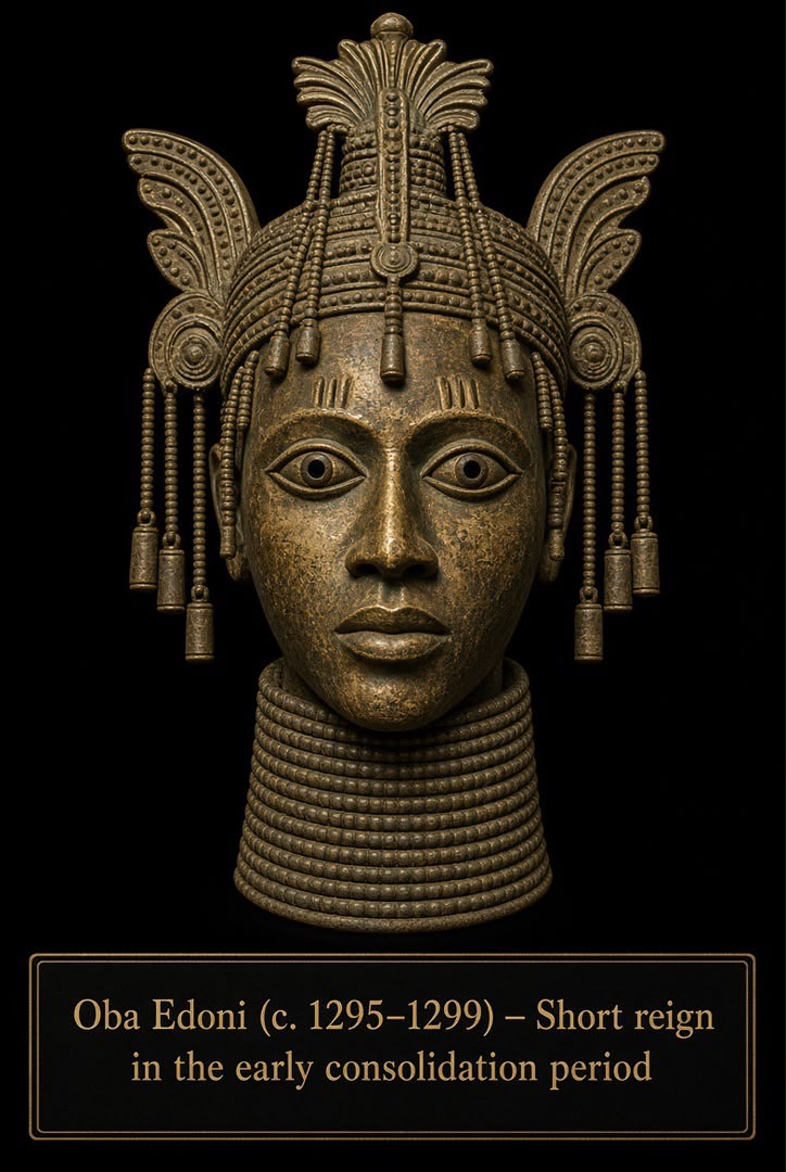 Bronze-style portrait head of Ọba Edoni