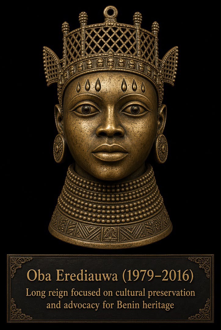 Bronze-style portrait head of Ọba Erediauwa