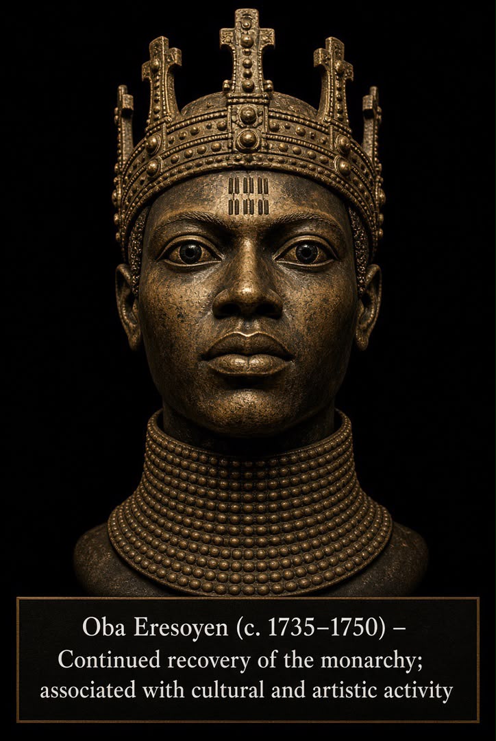 Bronze-style portrait head of Ọba Eresoyen