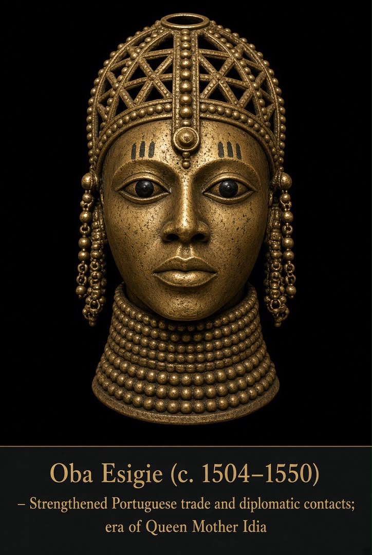 Bronze-style portrait head of Ọba Esigie