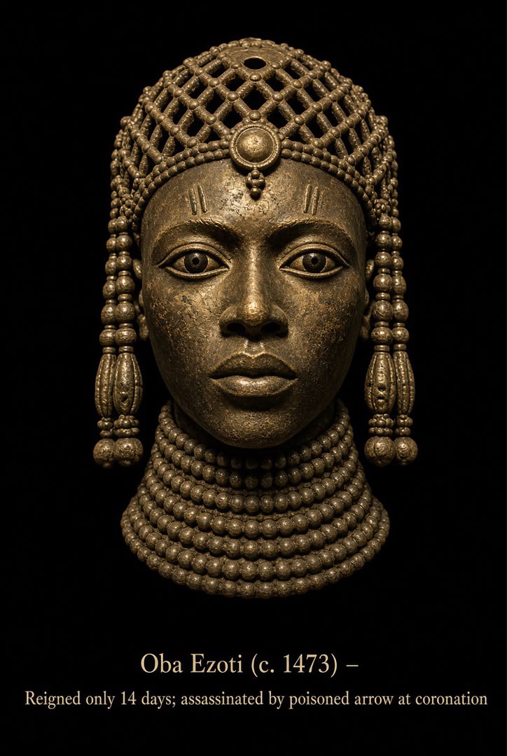 Bronze-style portrait head of Ọba Ezoti