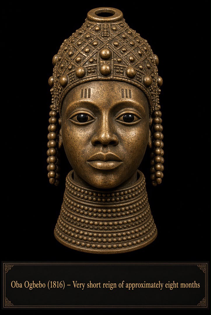 Bronze-style portrait head of Ọba Ogbebo