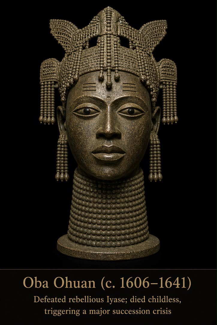 Bronze-style portrait head of Ọba Ohuan