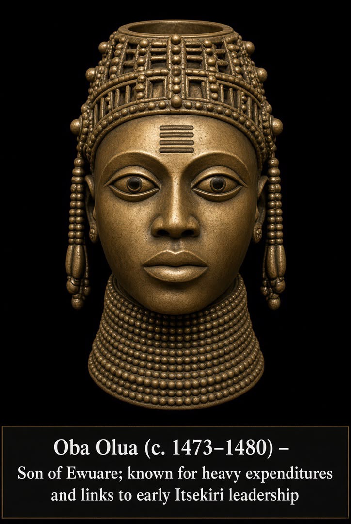 Bronze-style portrait head of Ọba Olua