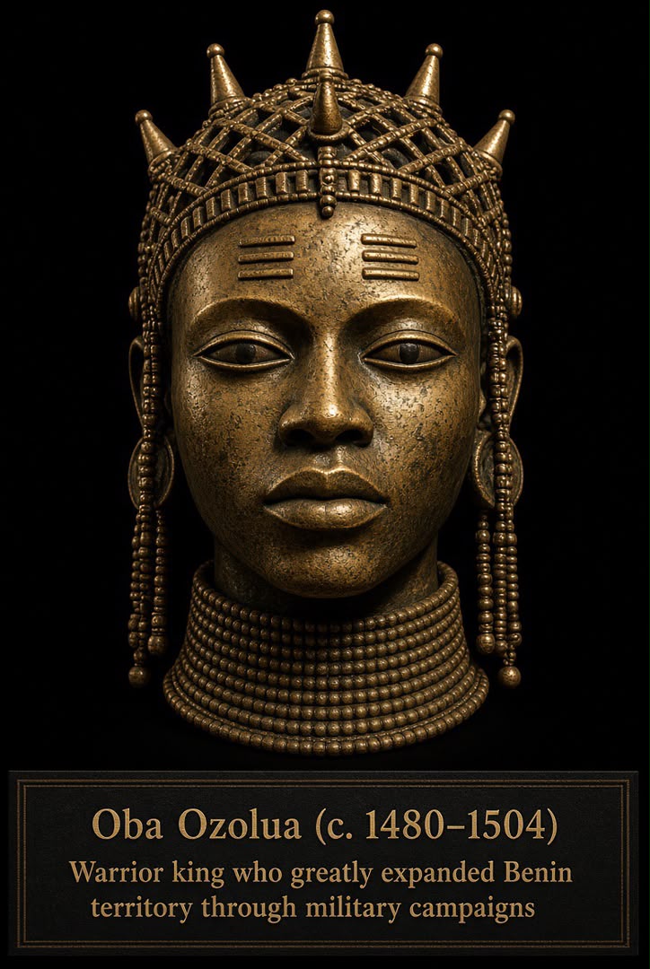 Bronze-style portrait head of Ọba Ọzọlua