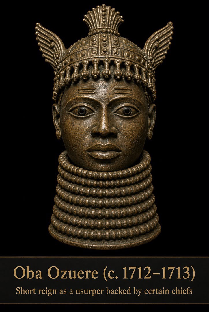 Bronze-style portrait head of Ọba Ozuere